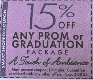 15% Discount (Any Prom or Graduation Package)